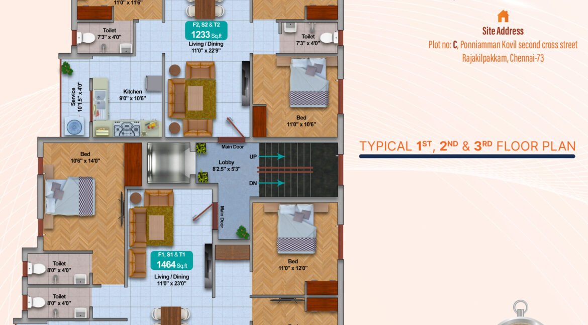 Ponniyamman Kovil Street - 03 Typical Floor Plan